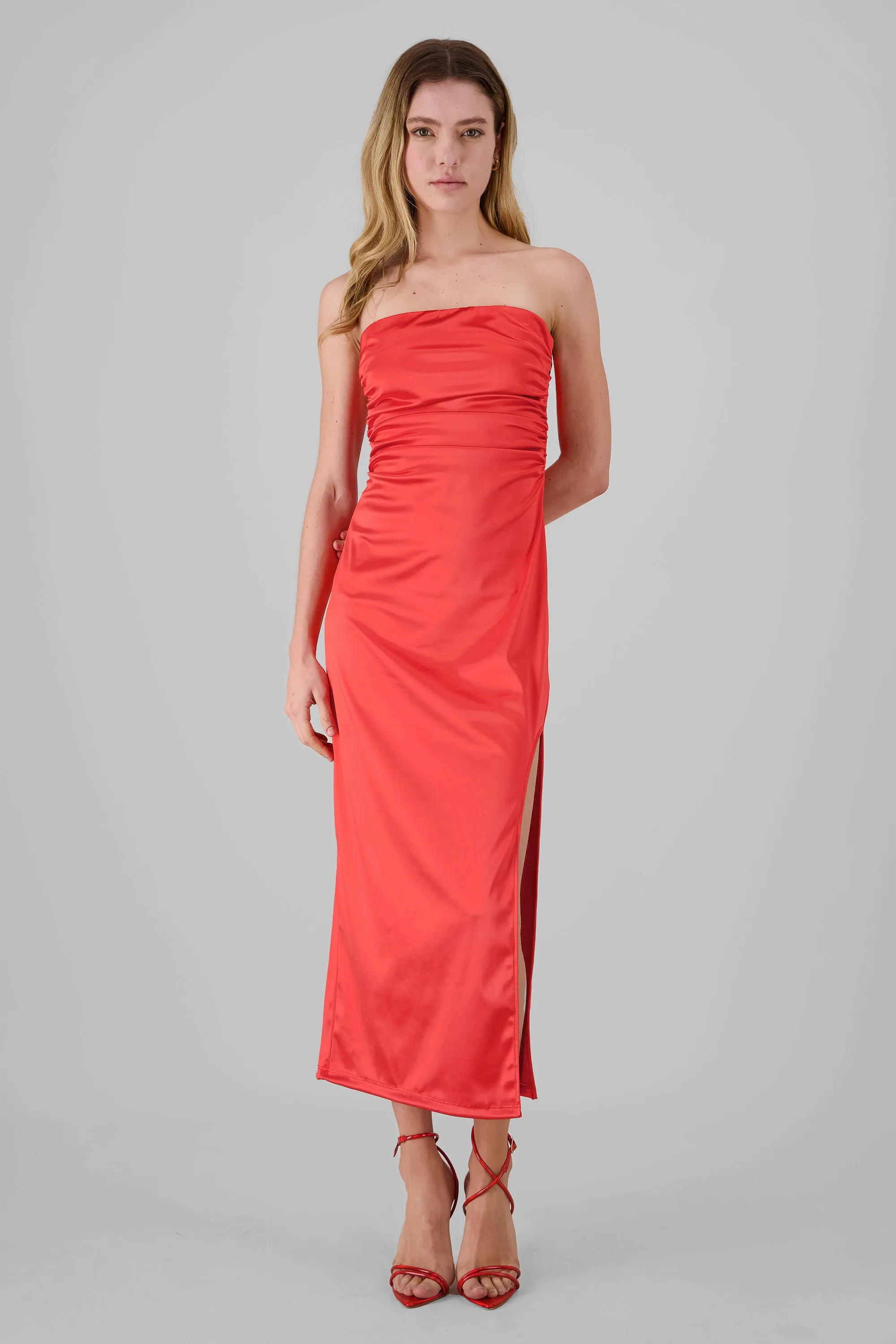 Vestido midi drapeado satin sold by Shasa product image thumbnail 2