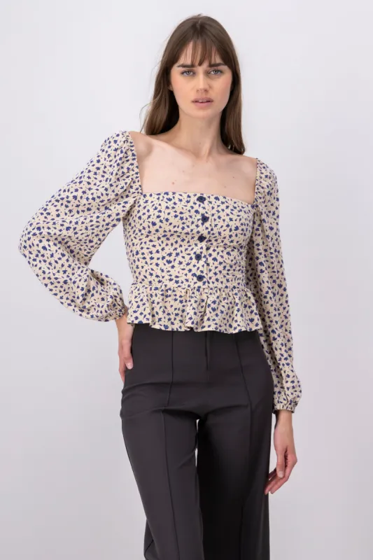 Blusa estampada botones sold by Shasa