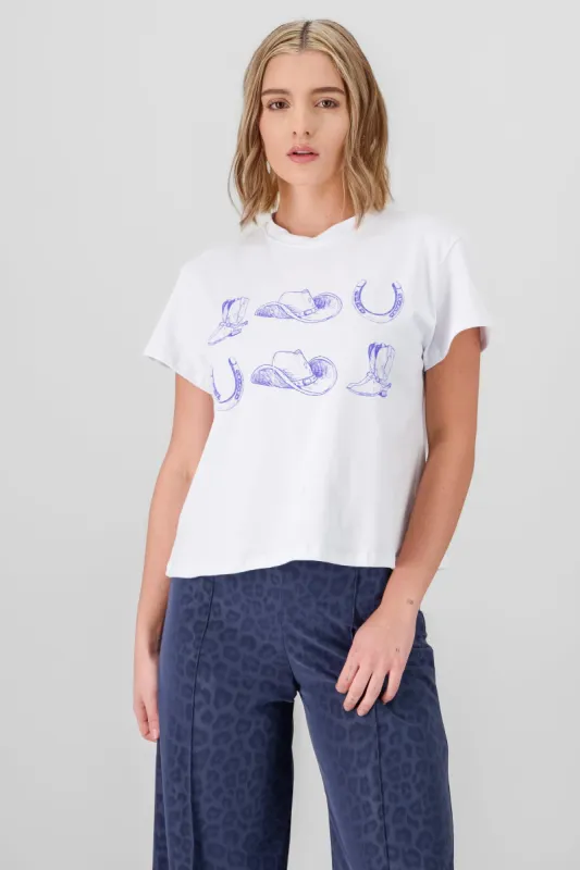 Playera manga corta estampado graficos vaqueros sold by Shasa