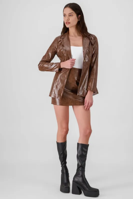 Minifalda efecto piel con textura sold by Shasa