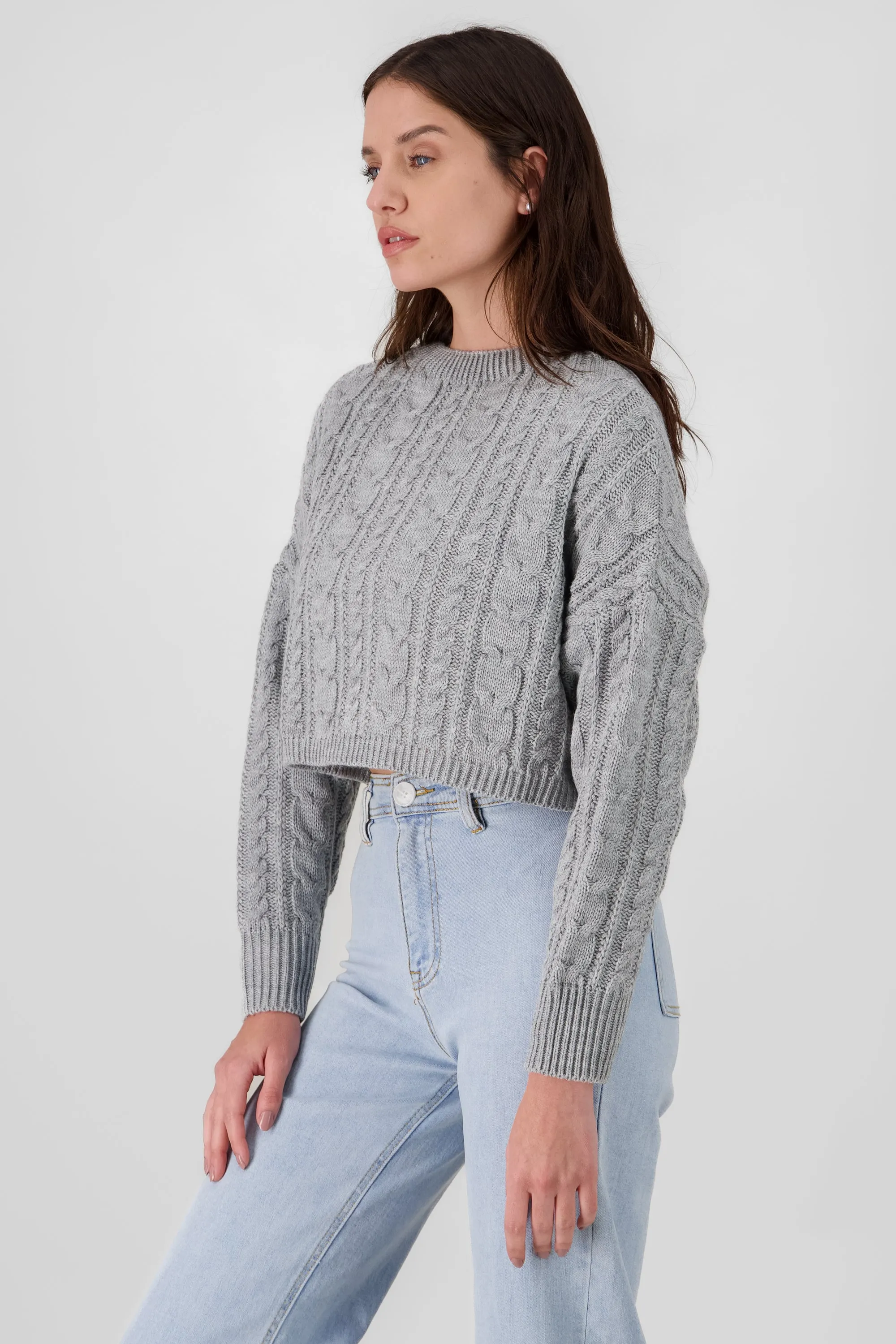 Suéter corto tejido trenzado sold by Shasa product image thumbnail 3