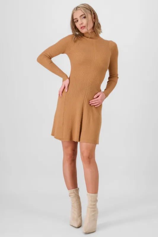 Vestido corto rib cuello alto manga larga Hypsters sold by Shasa