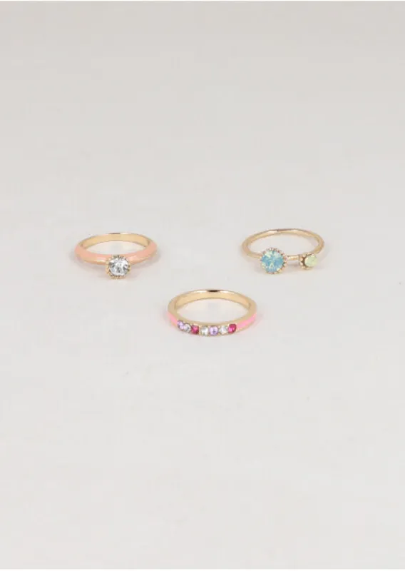 Set 3 Anillos Brillos Color sold by Shasa