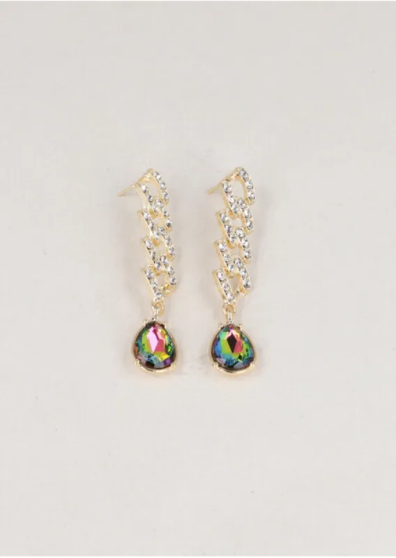Aretes Cadena Gota Brillos sold by Shasa
