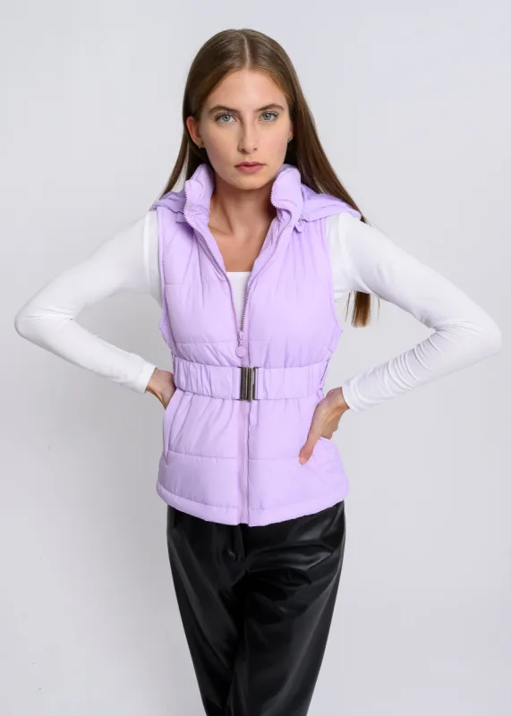 CHALECO CAPITONADO CON CINTURON Y GORRO sold by Shasa