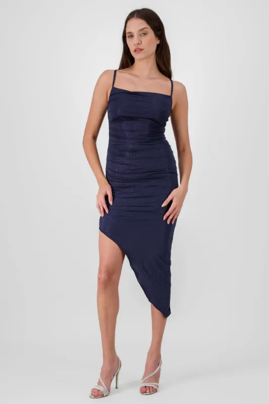 Vestido midi asimetrico brillos sold by Shasa