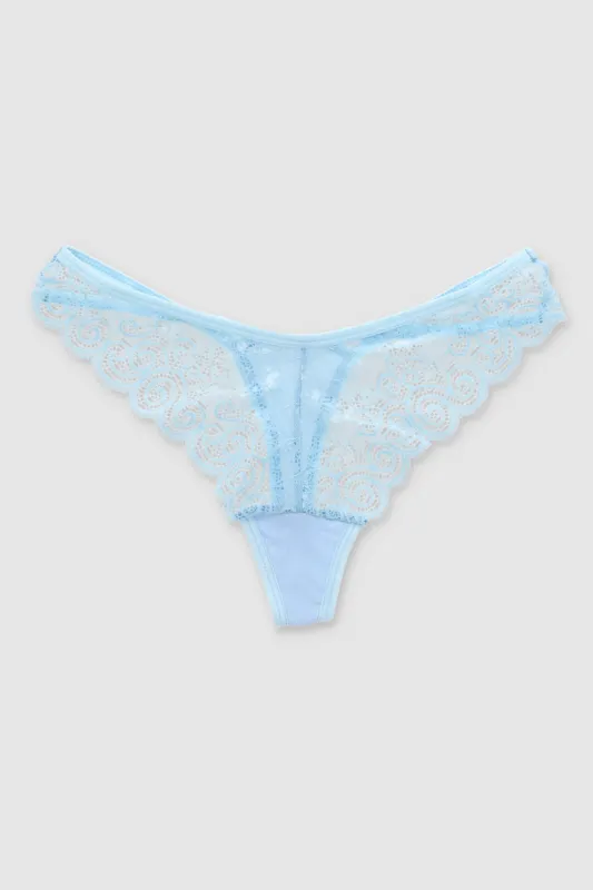 Tanga de encaje con bies sold by Shasa