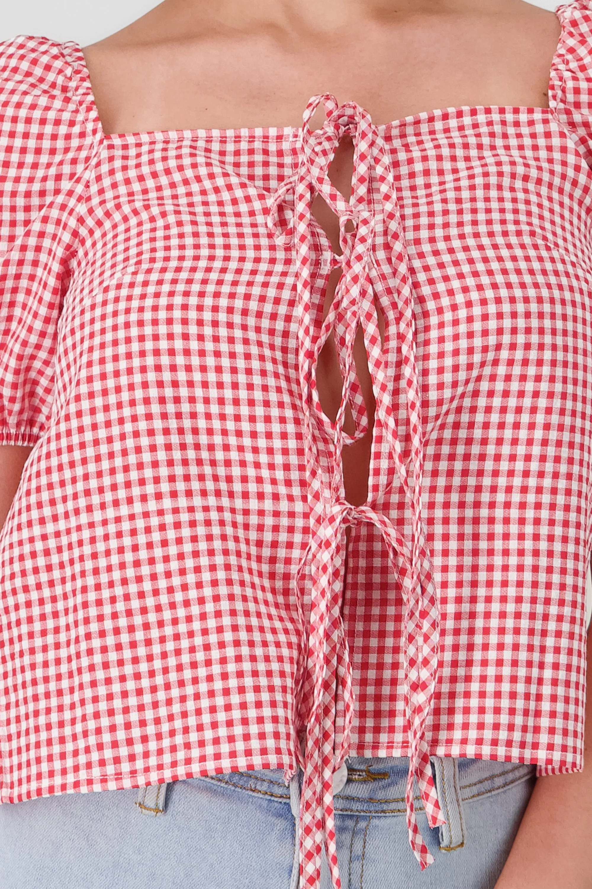 Camisa de mangas abullonadas y lazos al centro sold by Shasa product image thumbnail 5