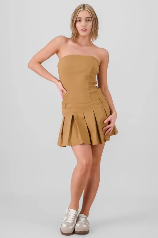 Vestido mini bandeau tableada sold by Shasa