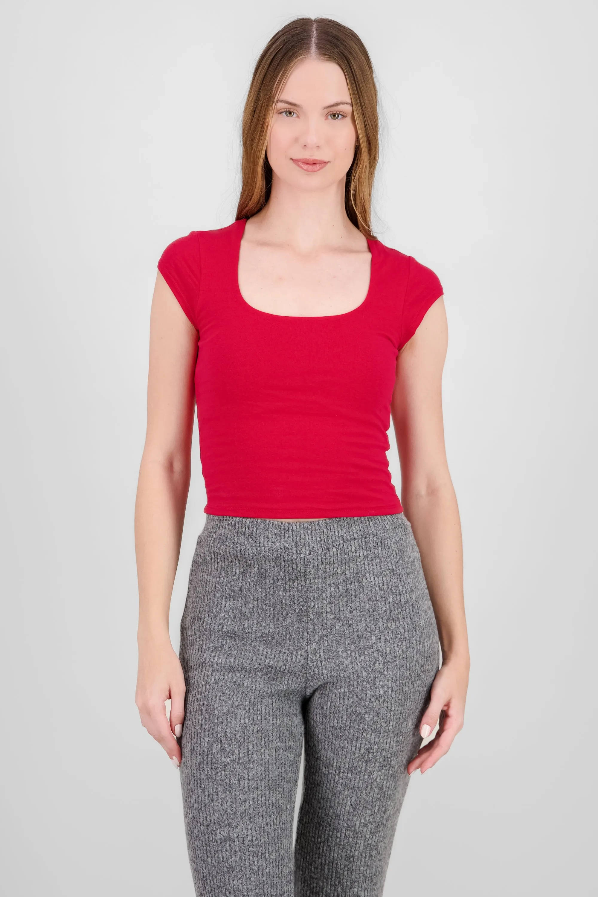 Top manga corta doble tela escote cuadrado sold by Shasa