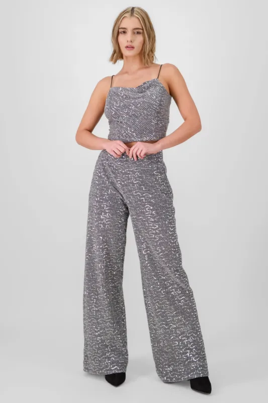 PANTALON WIDE LEG BRILLOS sold by Shasa