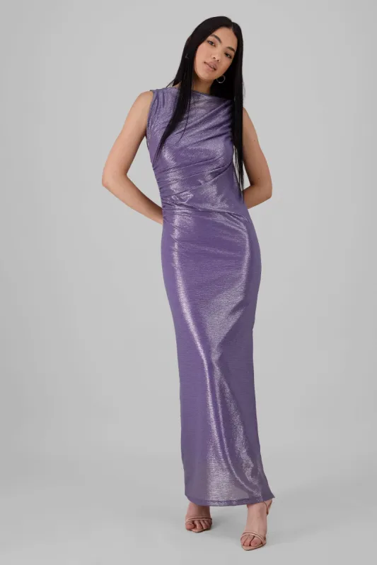 Vestido maxi drapeado brillos sold by Shasa