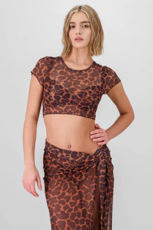 Top manga corta estampado leopardo sold by Shasa