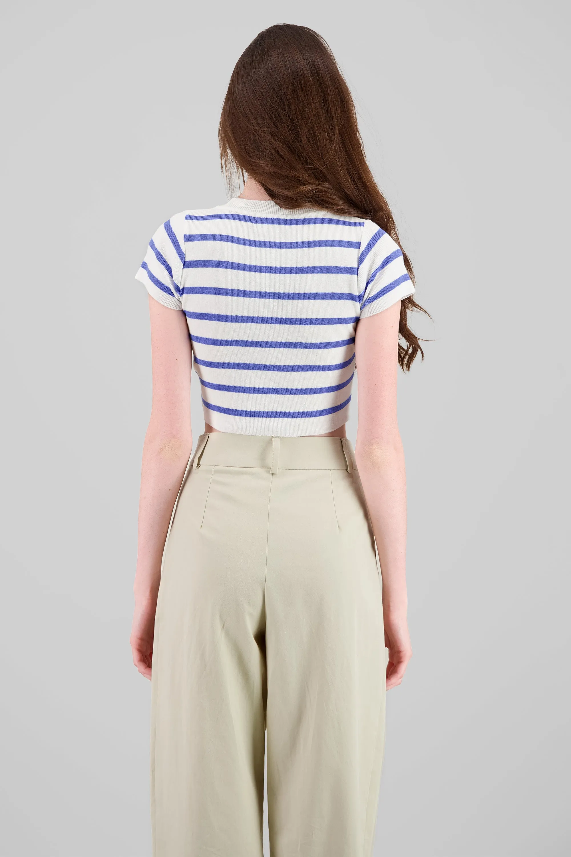 Top Crop Punto Manga Corta Rayas sold by Shasa product image thumbnail 4