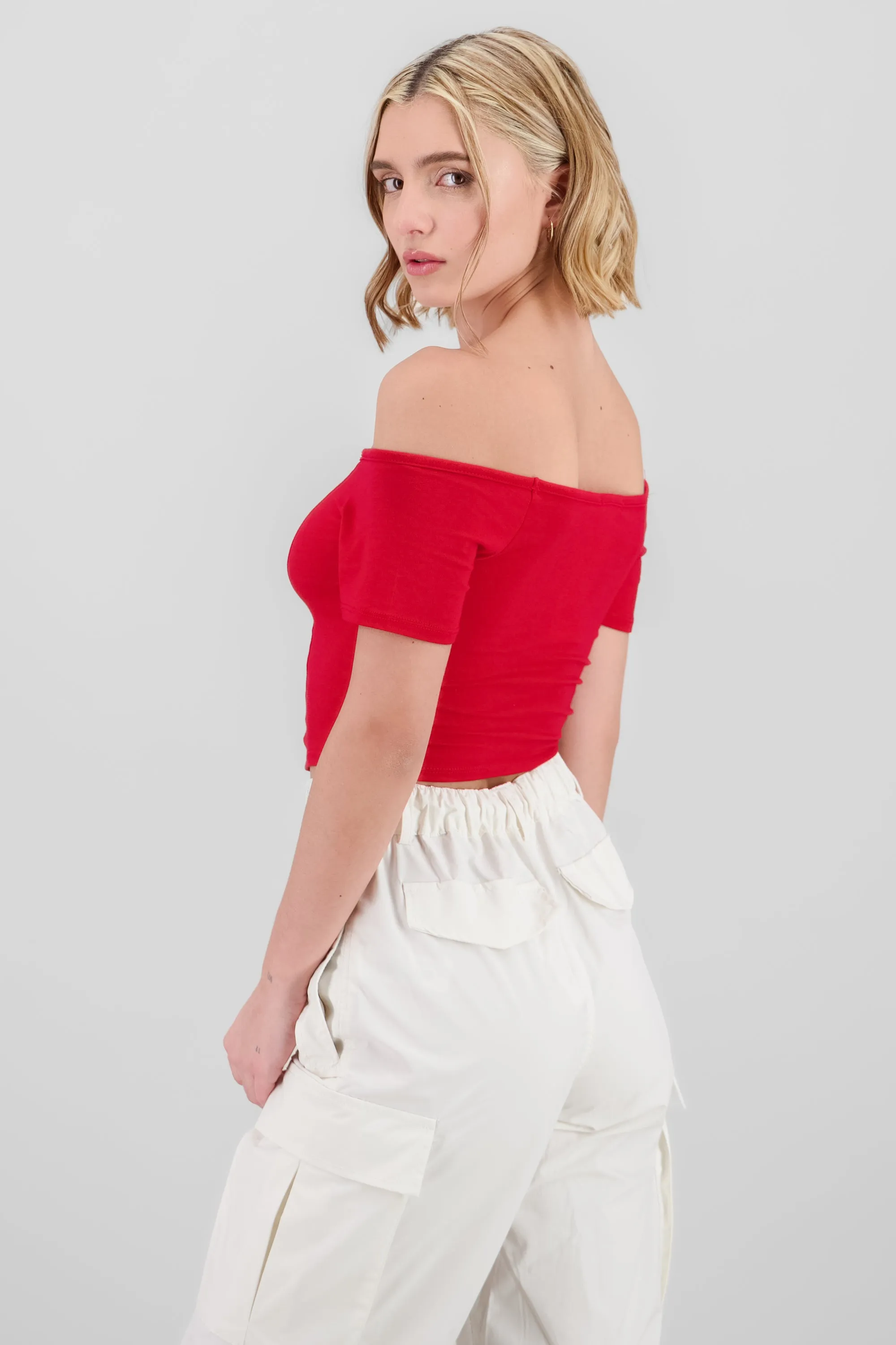 Top off shoulder liso cropped sold by Shasa product image thumbnail 3