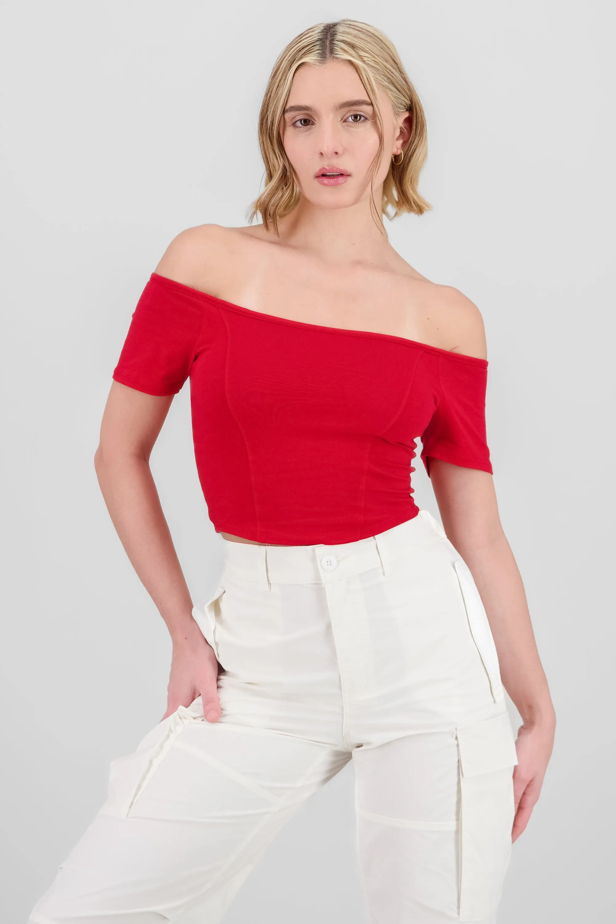 Top off shoulder liso cropped sold by Shasa product image thumbnail 2