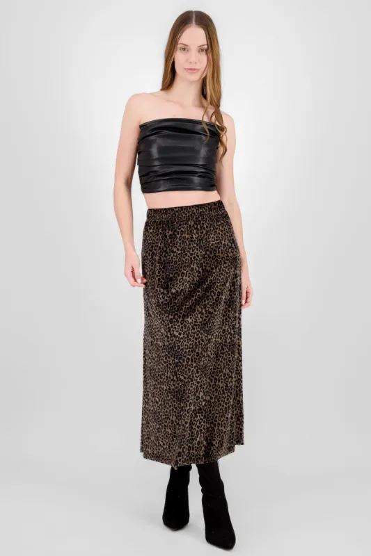 Maxi falda animal print terciopelo sold by Shasa