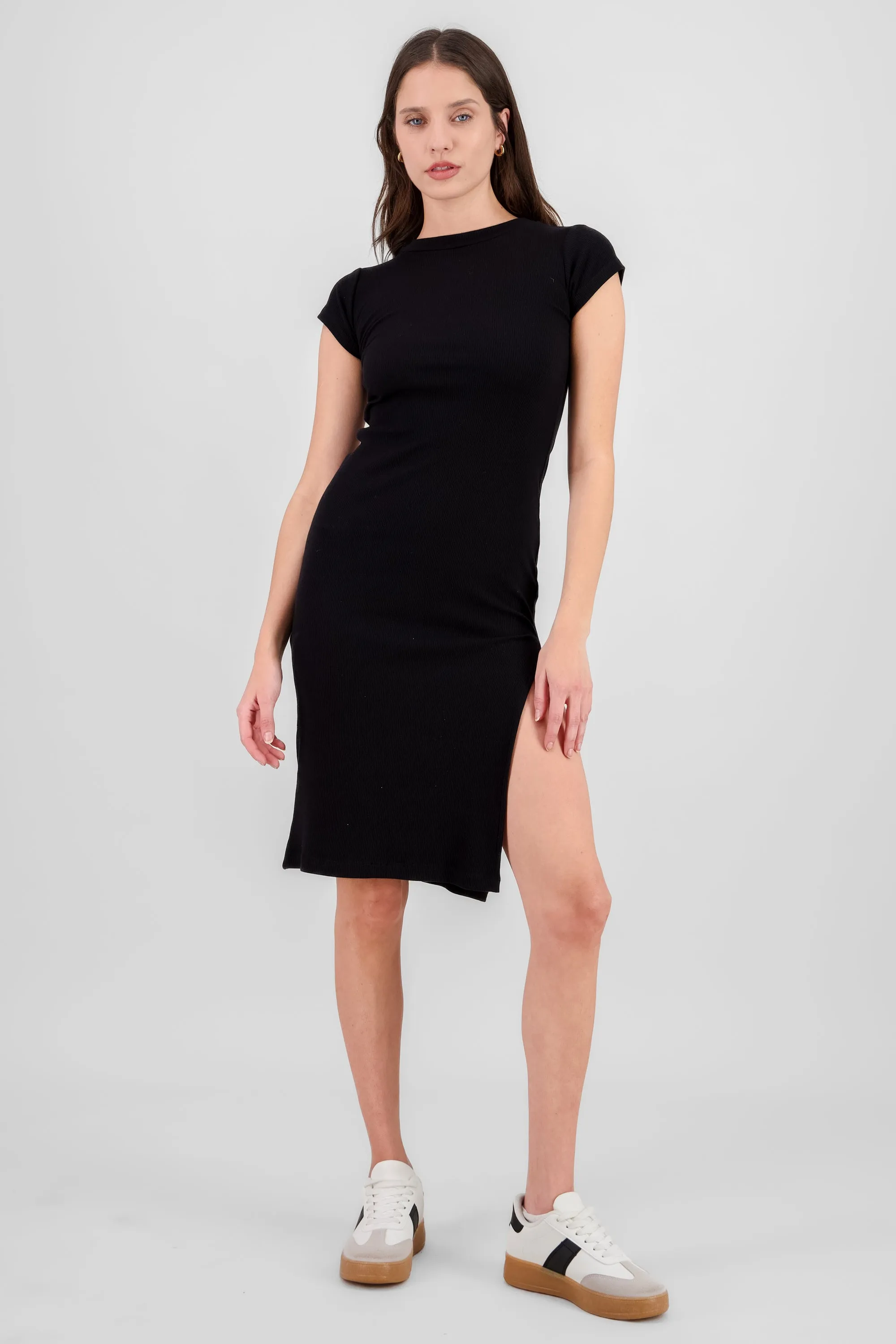 Vestido acanalado midi M/C sold by Shasa