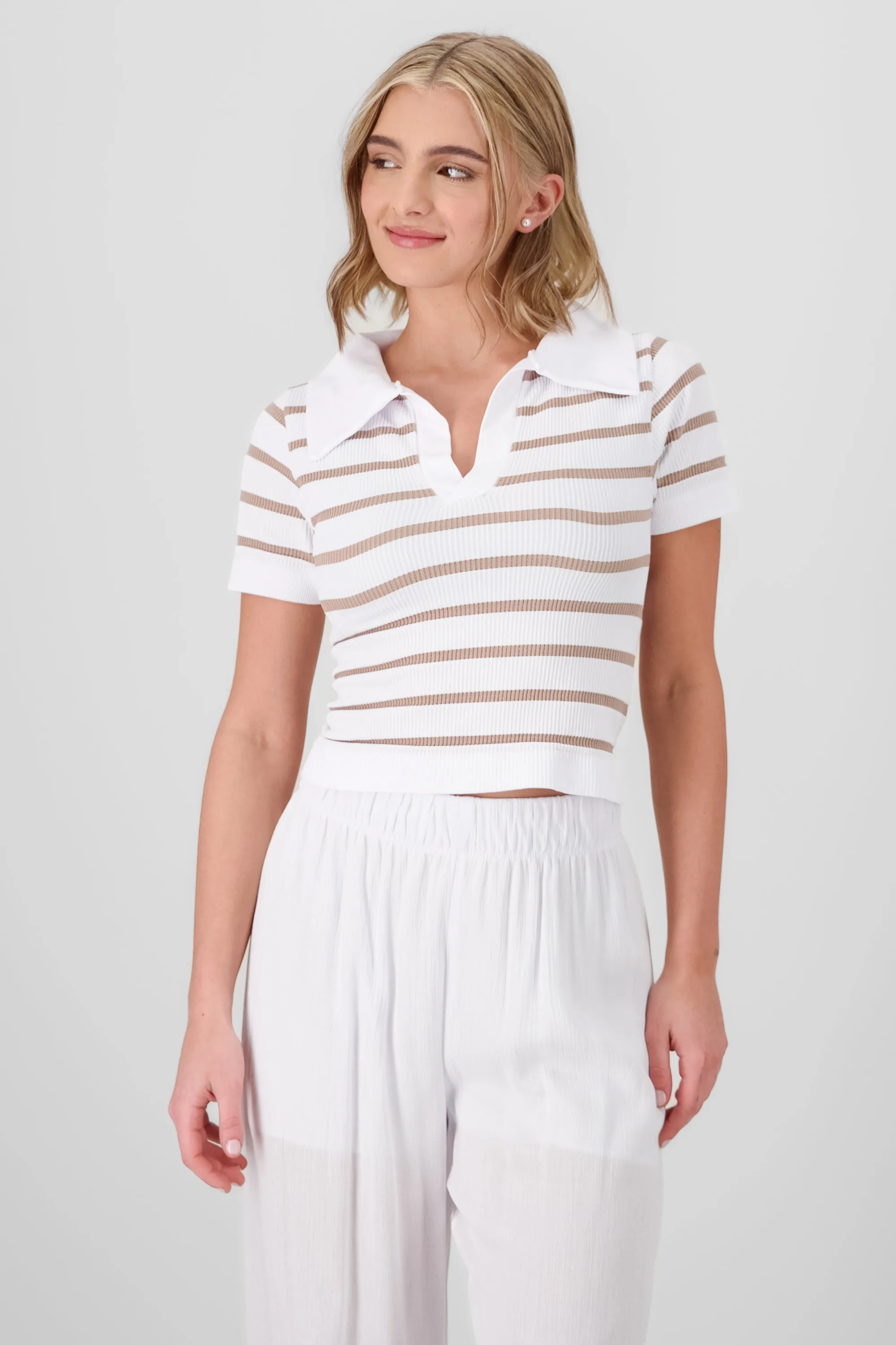 Top seamless rayas cuello polo sold by Shasa