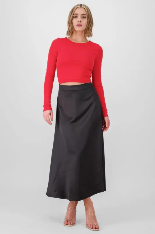 Falda satinada midi sold by Shasa
