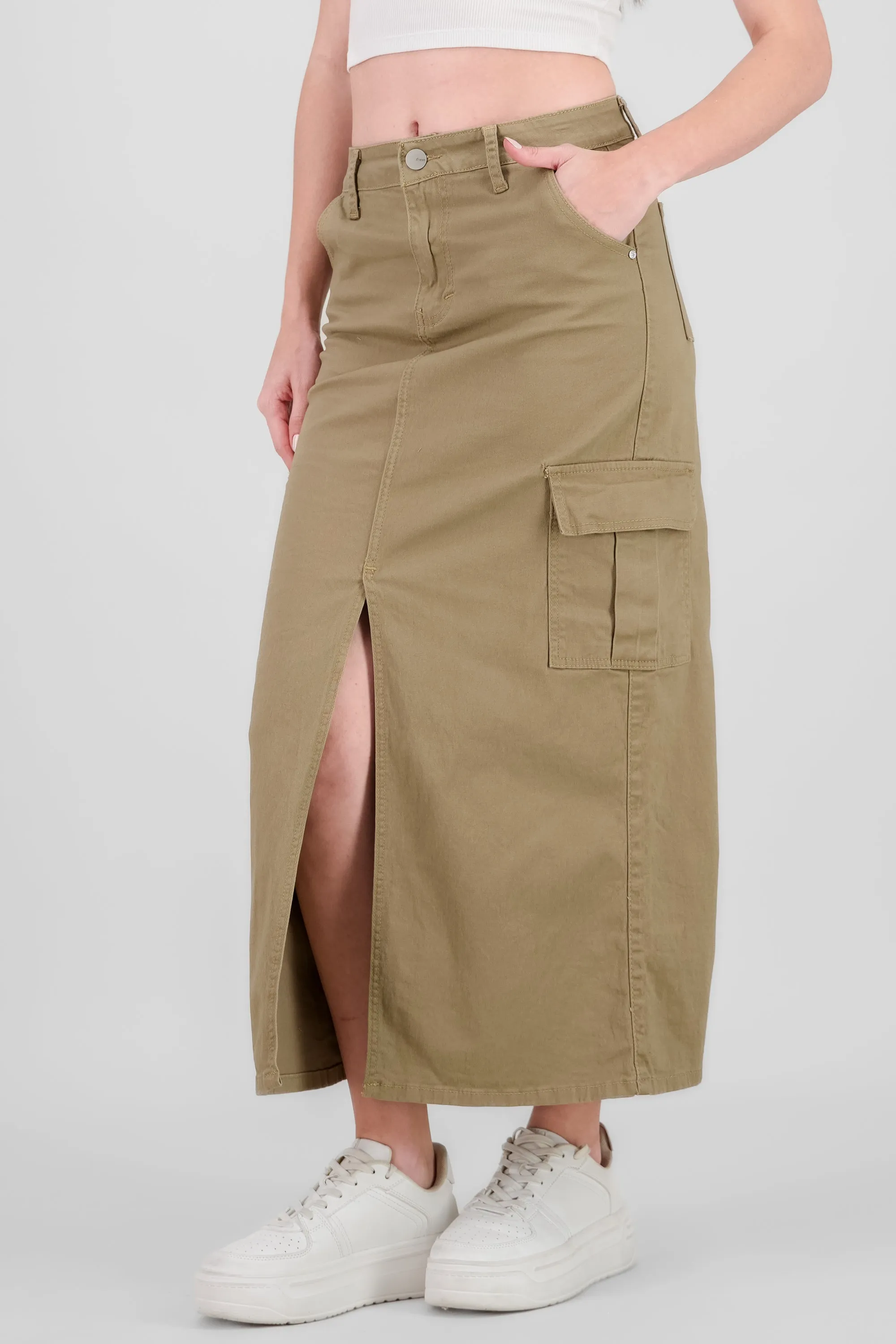 Falda maxi denim abertura cargo sold by Shasa product image thumbnail 3