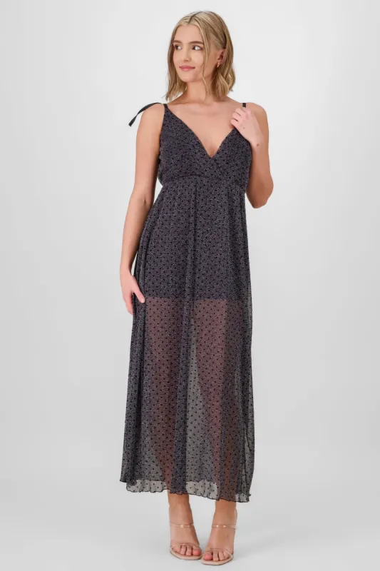 Vestido maxi tirantes mesh sold by Shasa