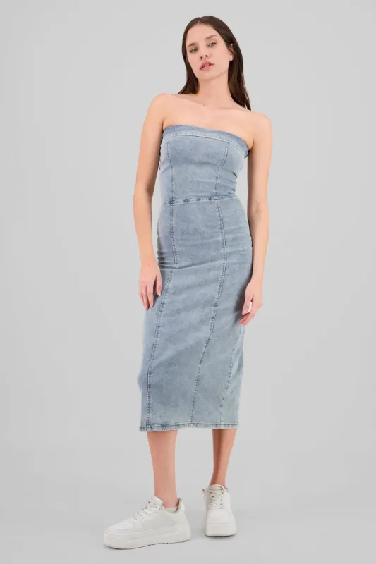 Vestido midi con cortes sold by Shasa
