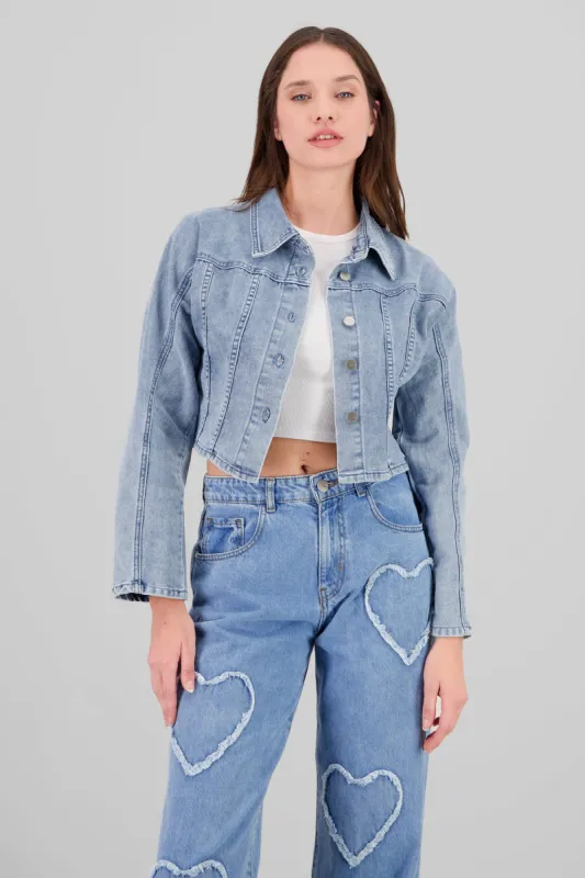Chamarra crop con cortes sold by Shasa