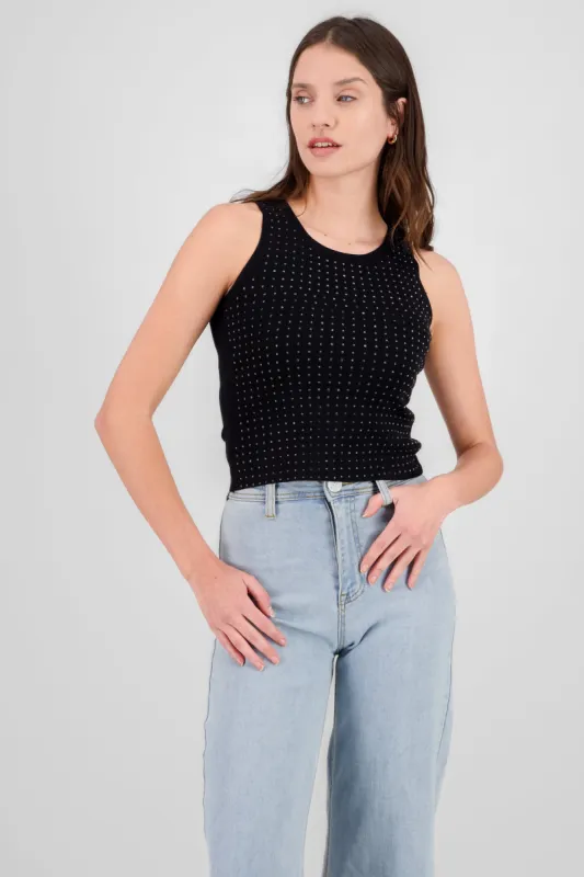 Top sin mangas detalle brillos sold by Shasa