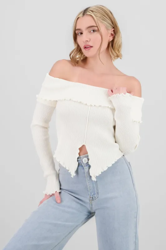 Top off shoulder plisado sold by Shasa