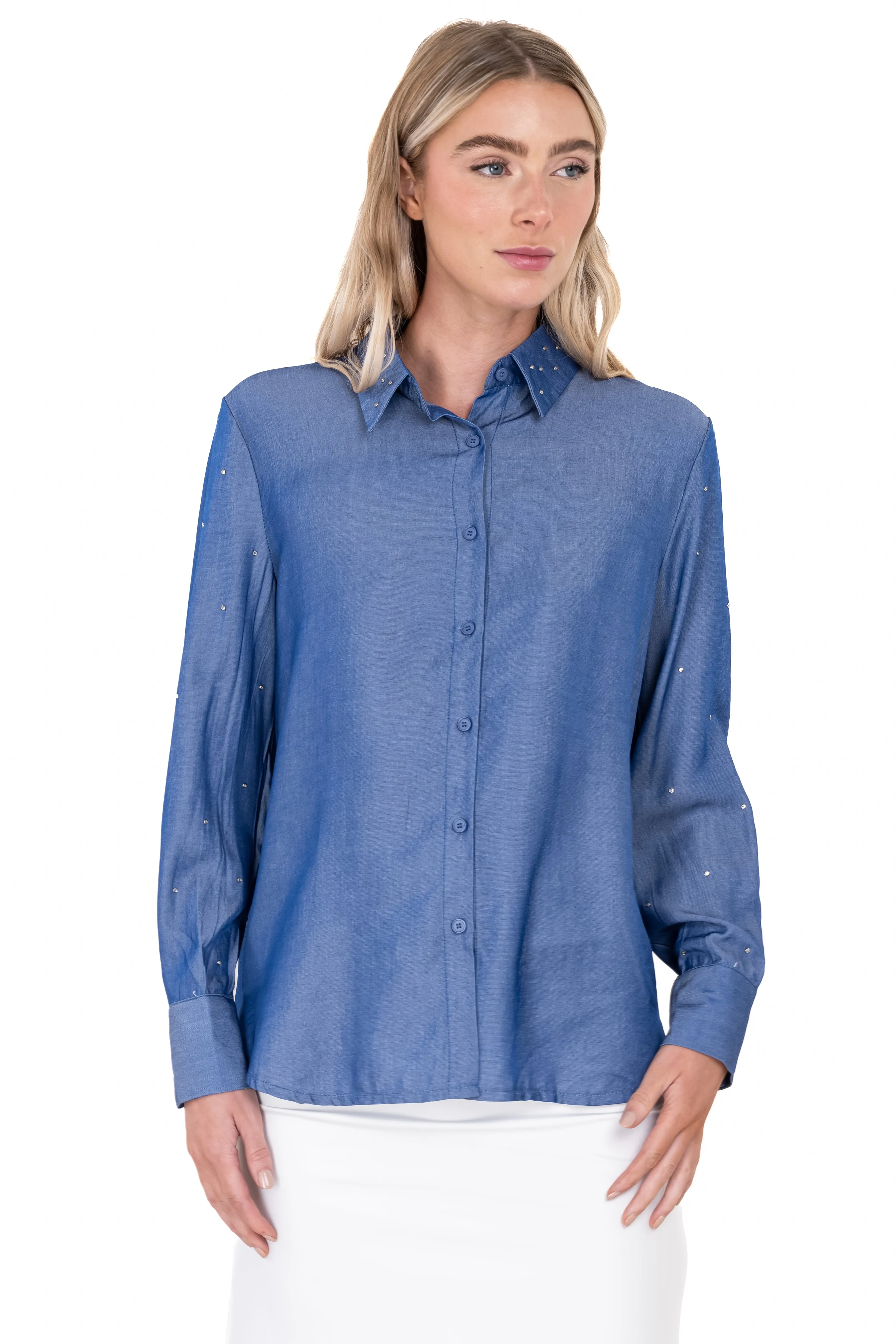 Camisa brillos mangas lisa sold by Shasa