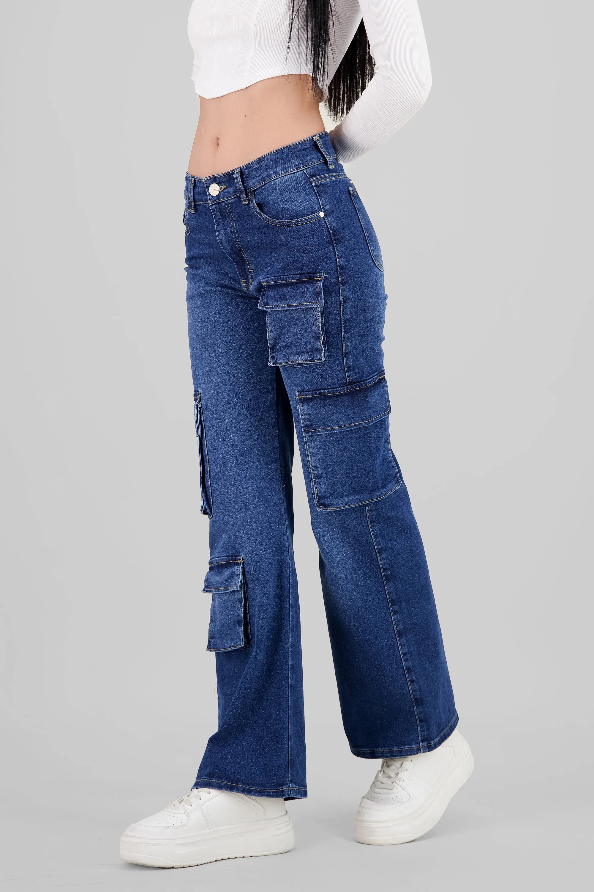 Jeans cargo 4 bolsas asimétrico sold by Shasa product image thumbnail 3