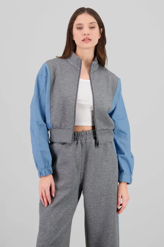 Chamarra patchwork denim sold by Shasa