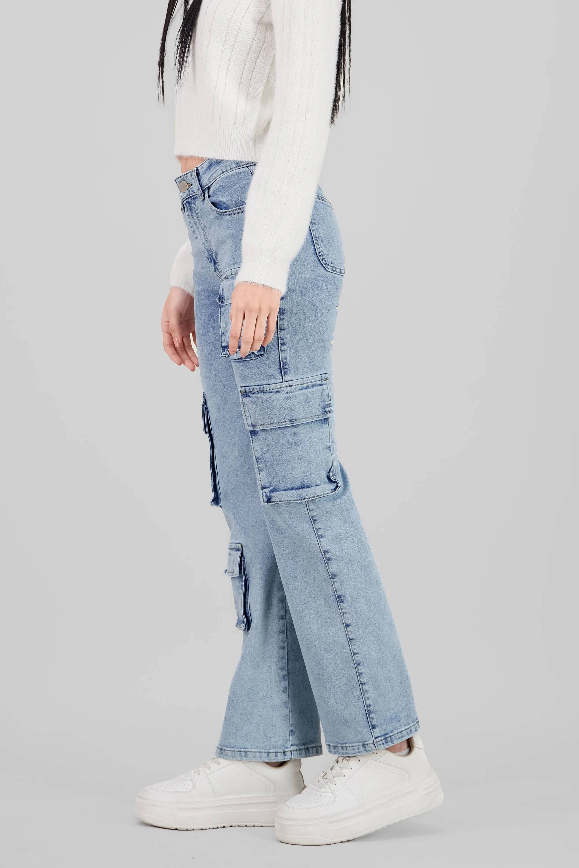 Jeans cargo 4 bolsas asimétrico sold by Shasa product image thumbnail 3