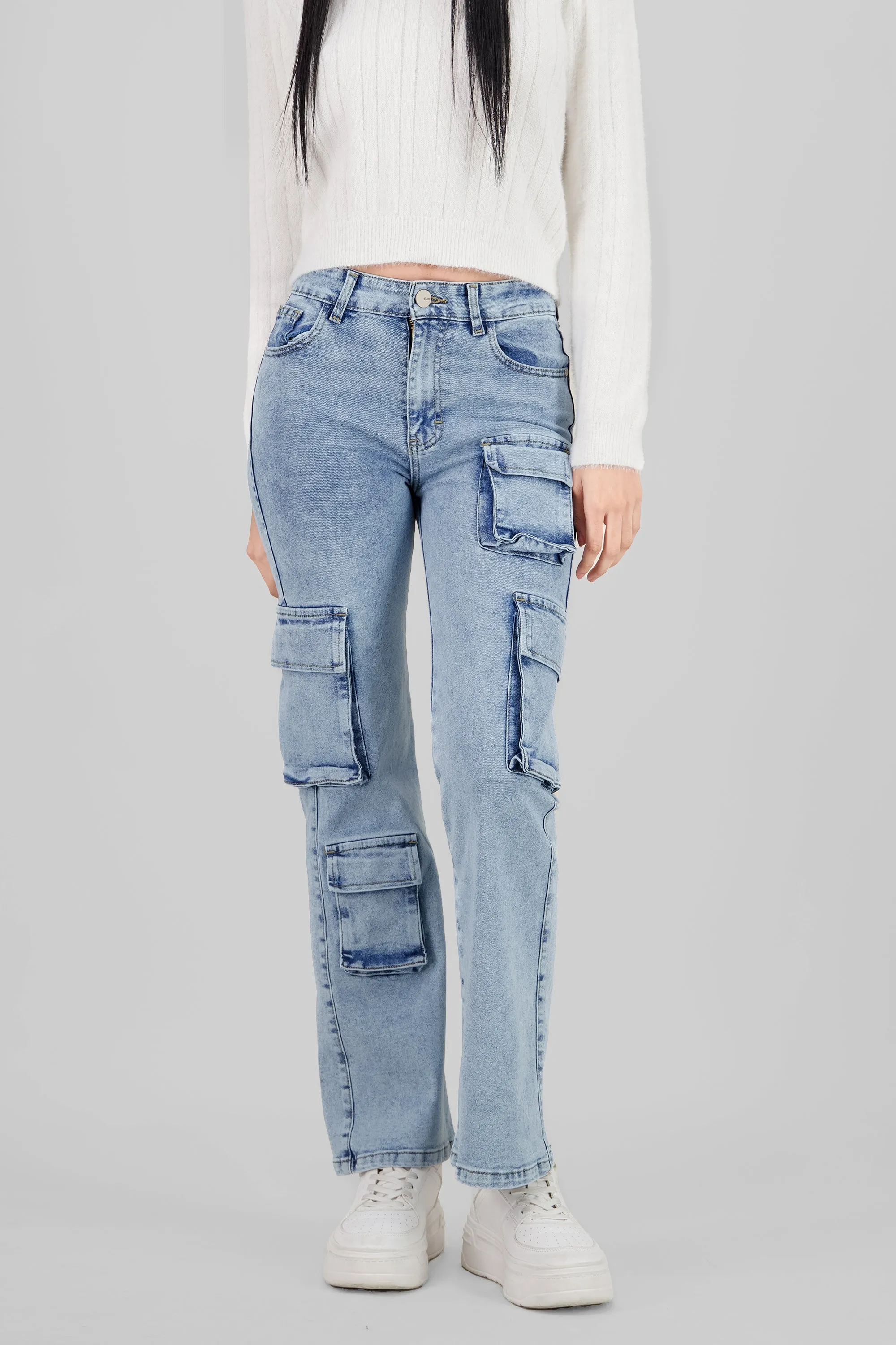 Jeans cargo 4 bolsas asimétrico sold by Shasa product image thumbnail 2