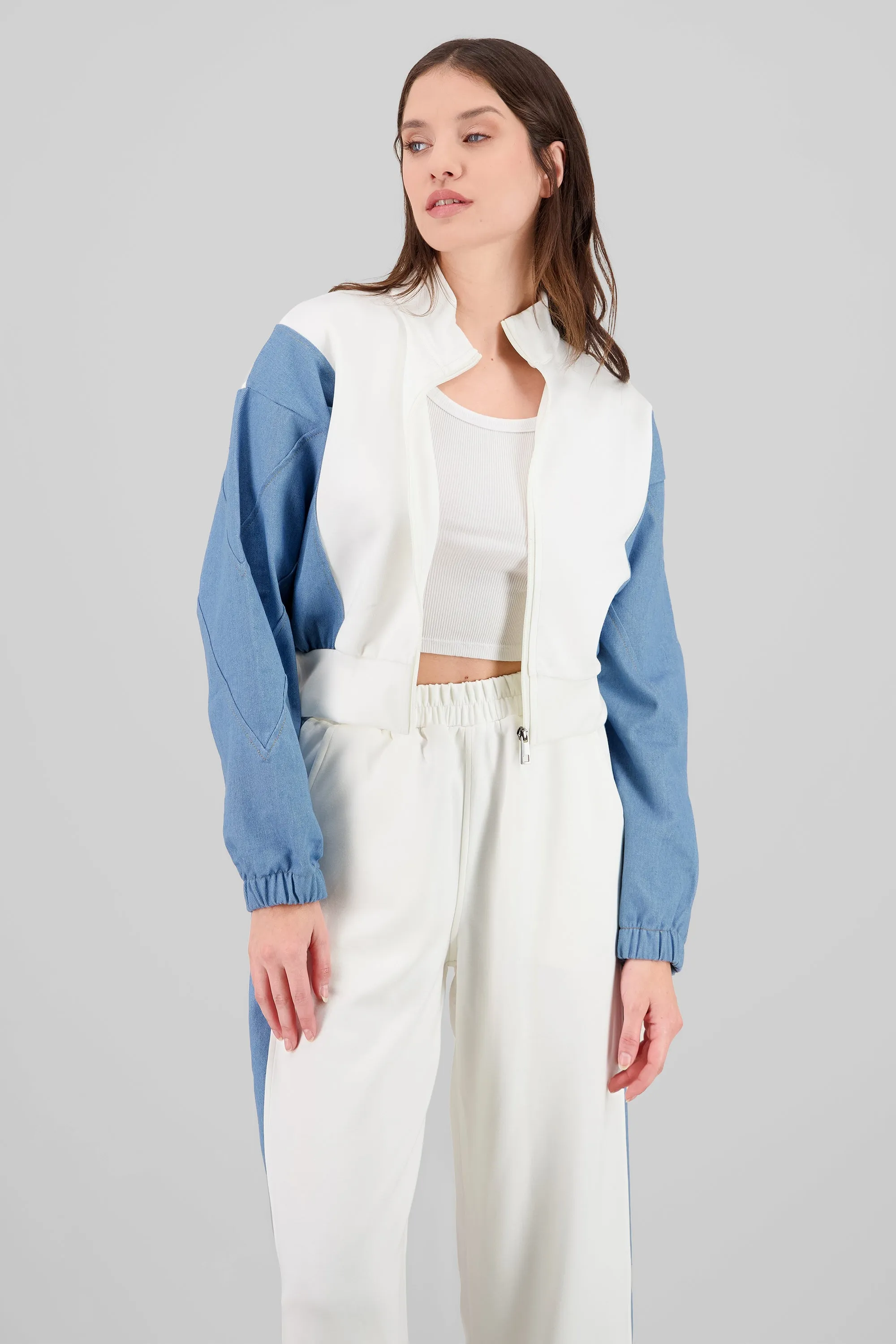 Chamarra patchwork denim sold by Shasa