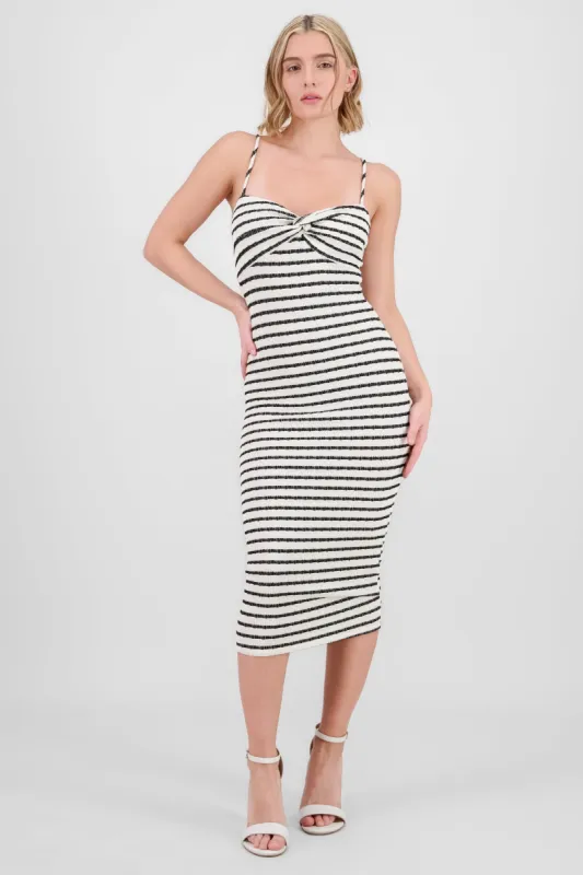 Vestido midi rayas textura sold by Shasa