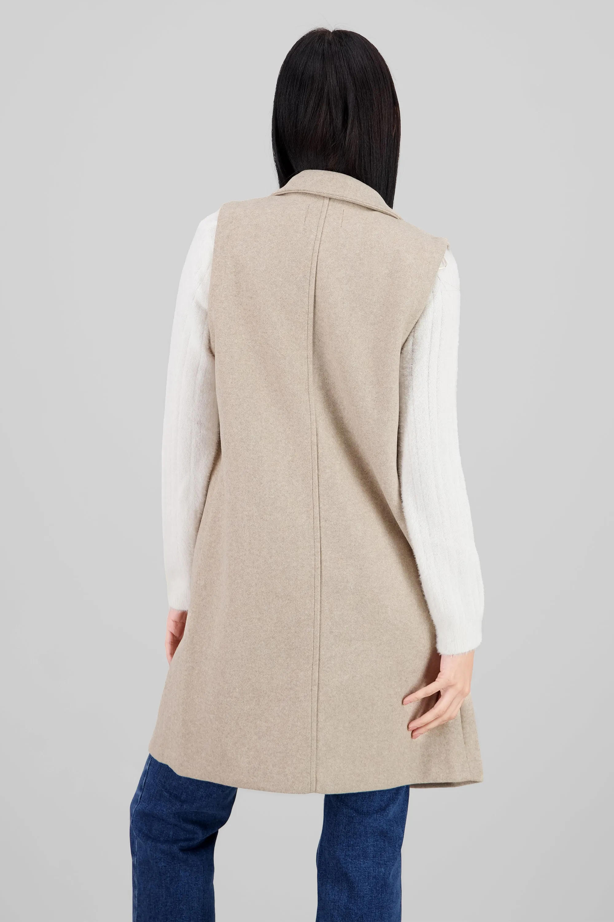 Chaleco liso largo con solapa sold by Shasa product image thumbnail 4