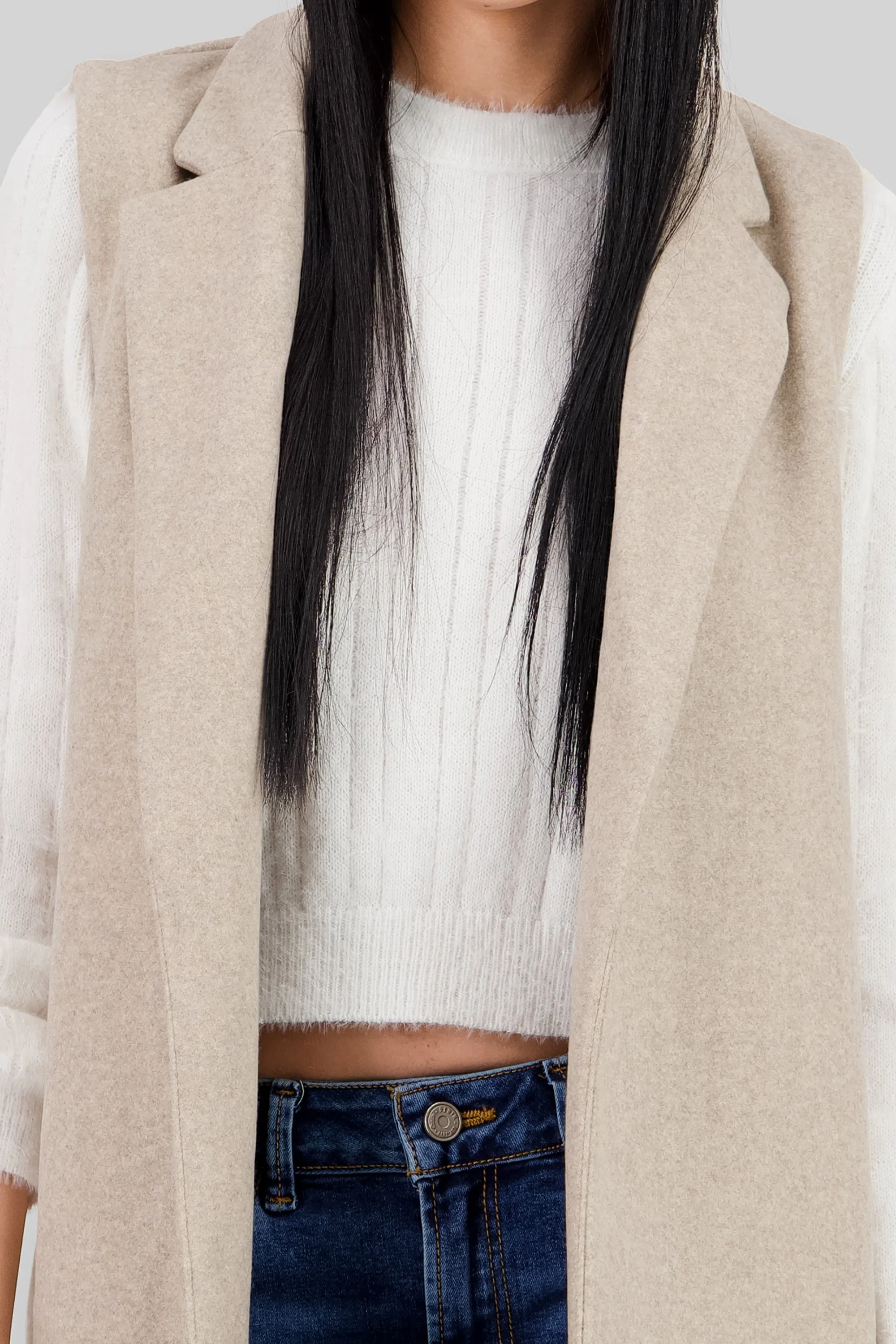 Chaleco liso largo con solapa sold by Shasa product image thumbnail 5