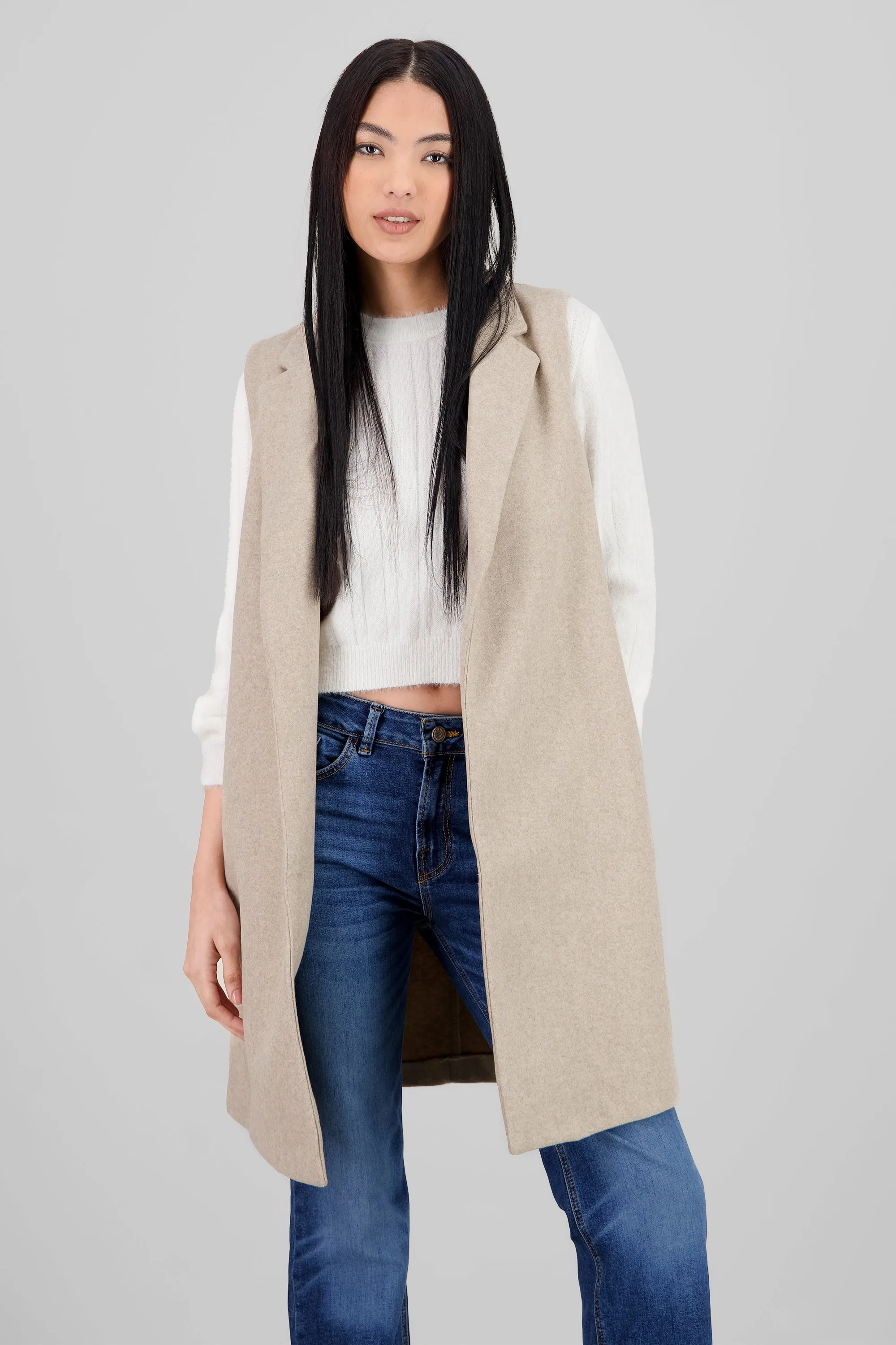 Chaleco liso largo con solapa sold by Shasa product image thumbnail 2