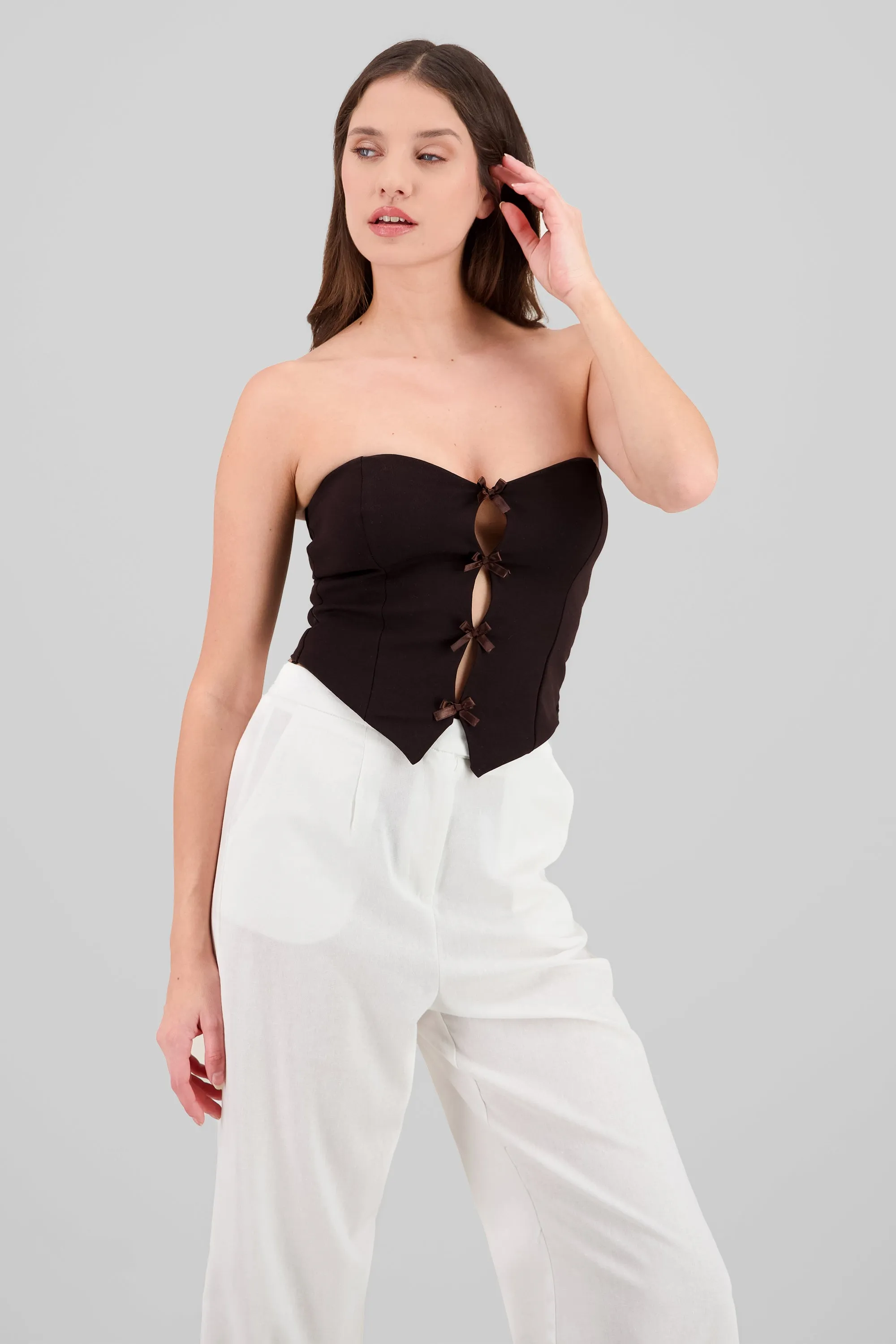Top strapless detalle moños sold by Shasa product image thumbnail 2