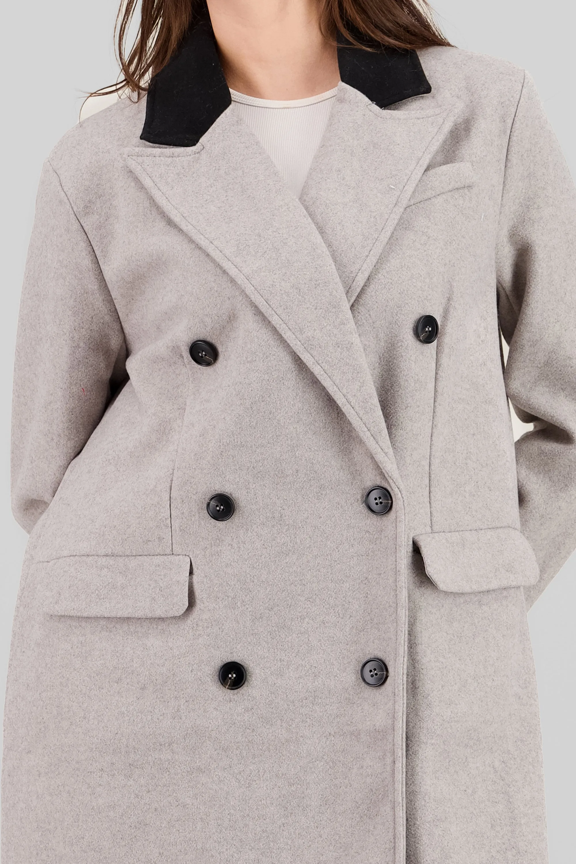 Abrigo largo cuello contraste sold by Shasa product image thumbnail 5