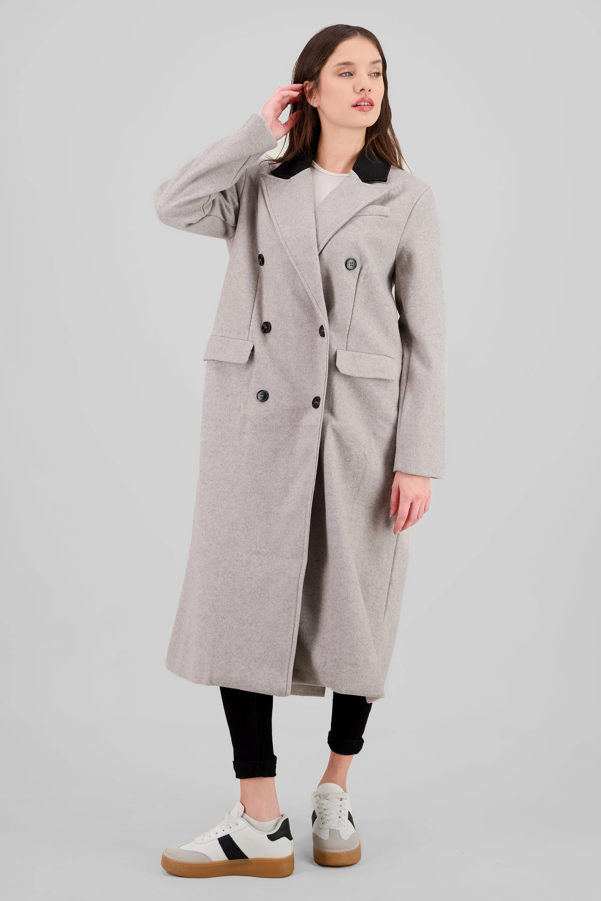 Abrigo largo cuello contraste sold by Shasa product image thumbnail 2