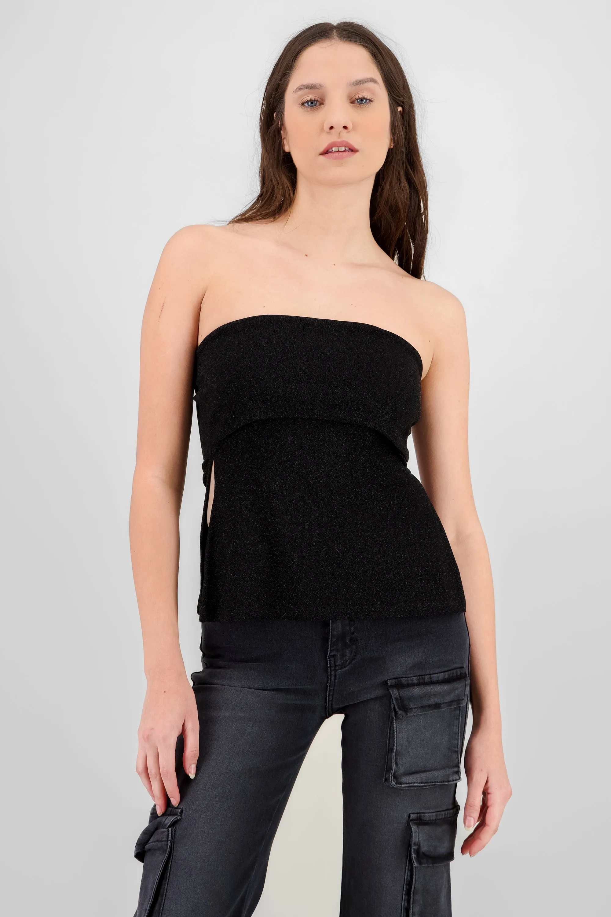 Top manga larga off shoulder brillos sold by Shasa product image thumbnail 2