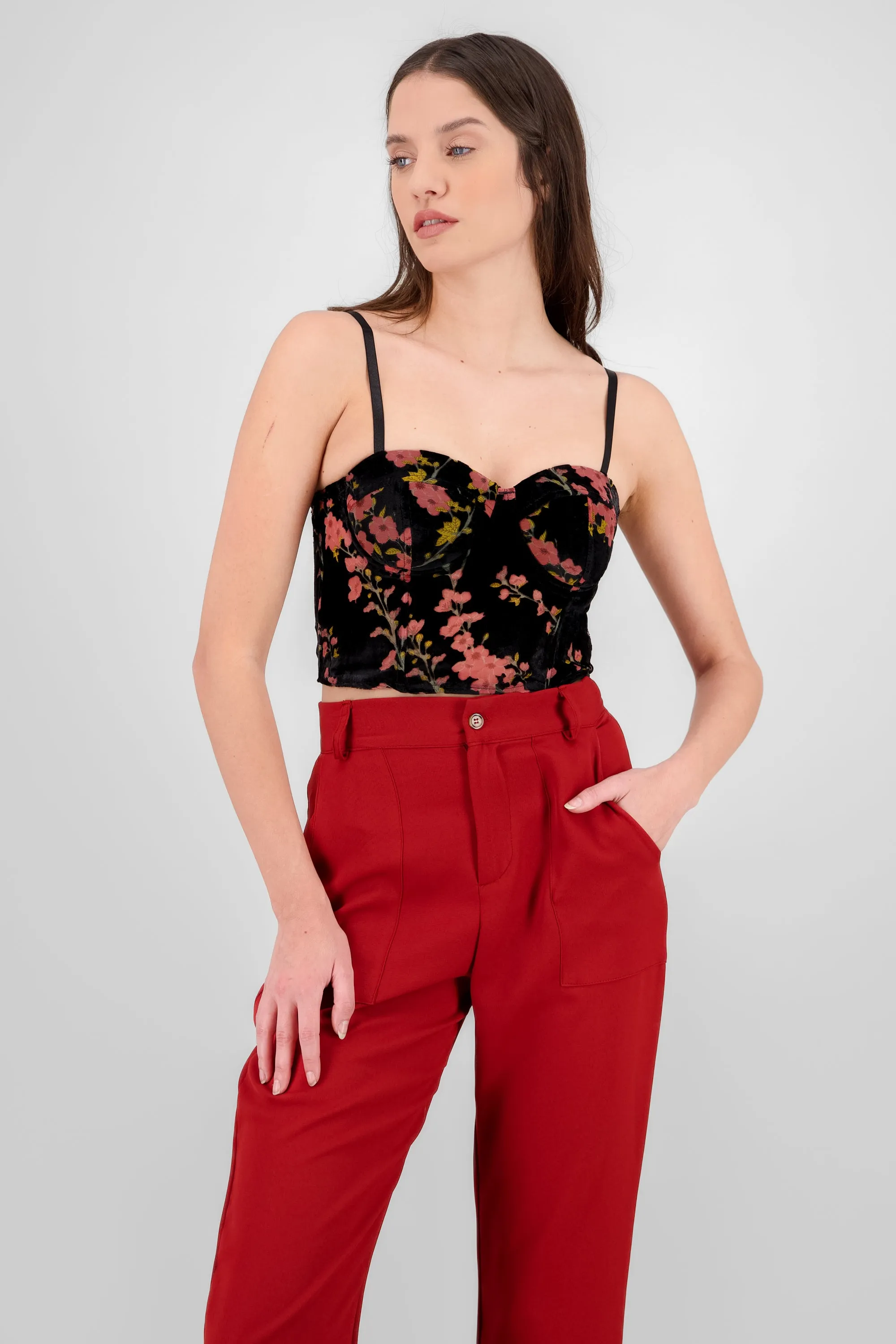 Corset flores mesh flock sold by Shasa