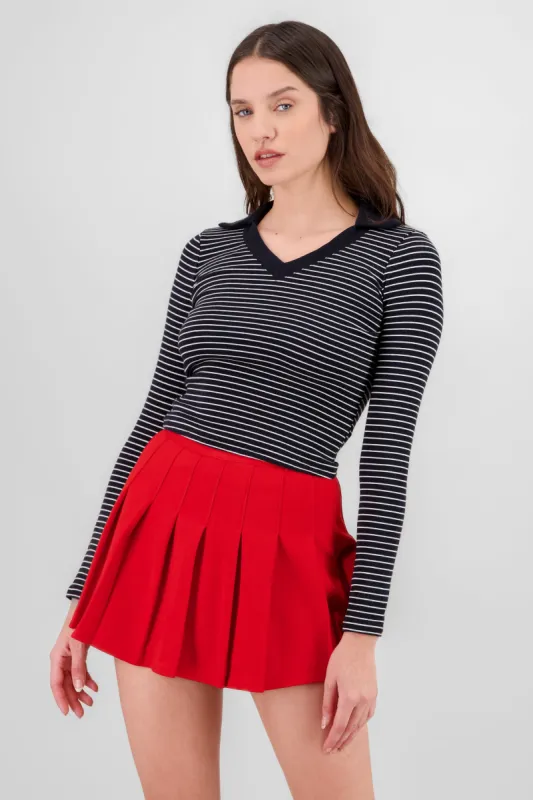 Top cuello polo rayas manga larga sold by Shasa
