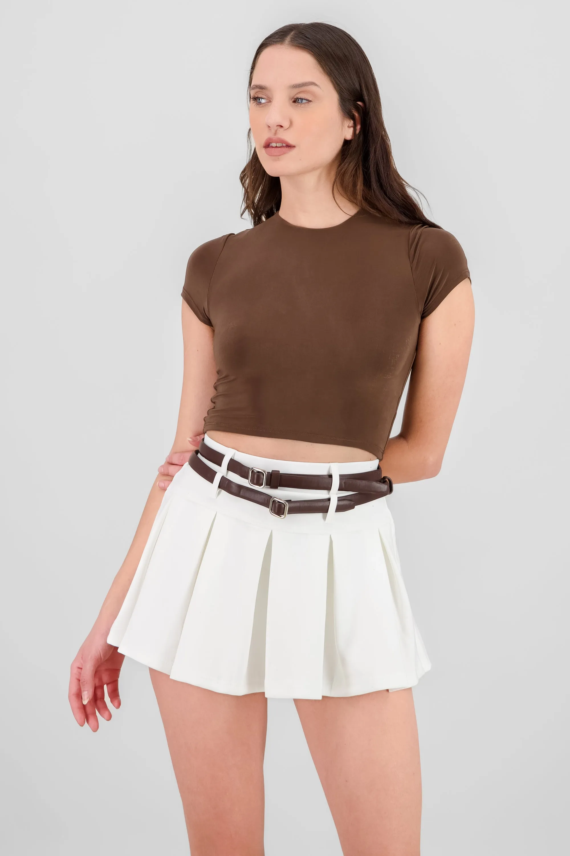 Top crop doble tela manga corta sold by Shasa product image thumbnail 2