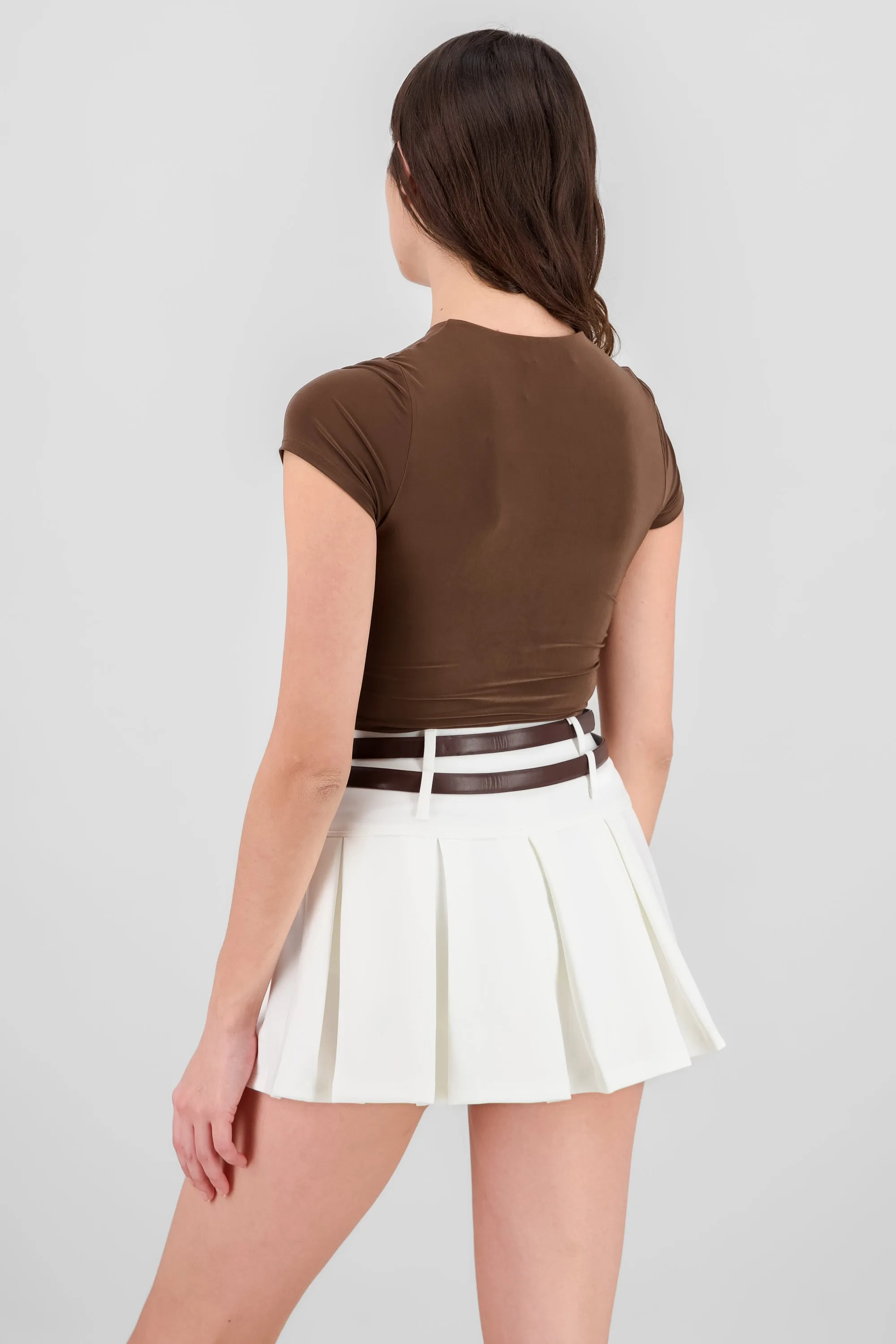 Top crop doble tela manga corta sold by Shasa product image thumbnail 4