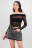 Top strapless brillos mesh manga larga sold by Shasa