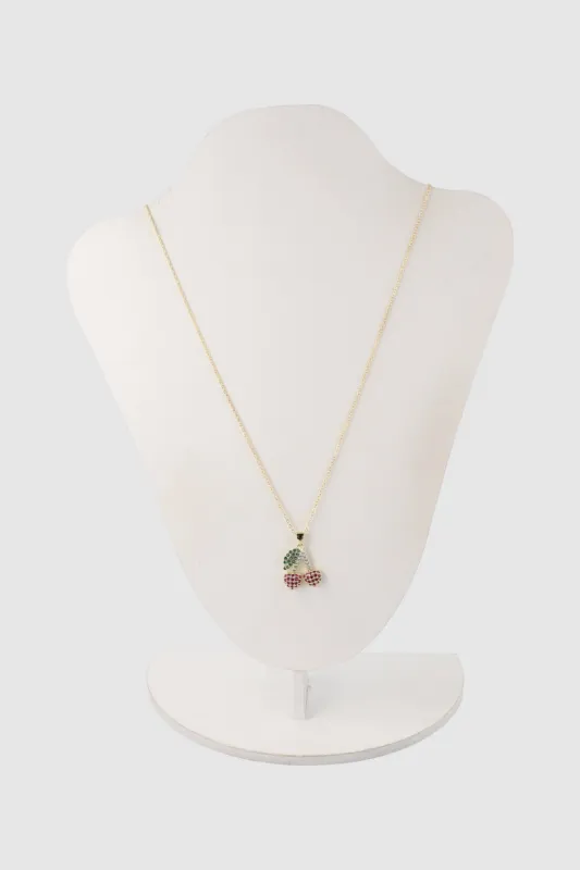 Collar dije cerezas brillos sold by Shasa